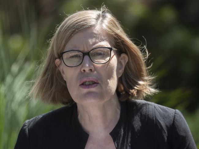 Dr Kerry Chant speaks at a press conference in NSW on February 3 in Sydney, Australia. Picture: Getty