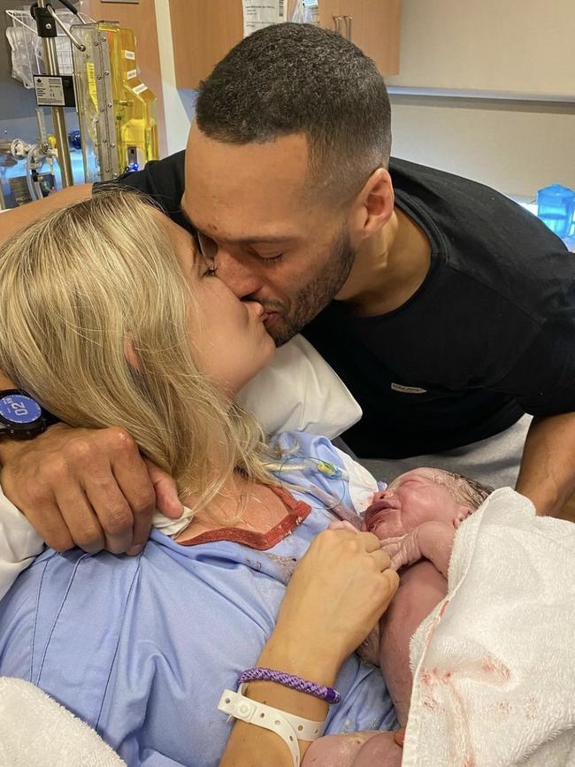 Josh Gibson welcomed son Brody Des Gibson with partner Ashley Bright. Pic: Instagram