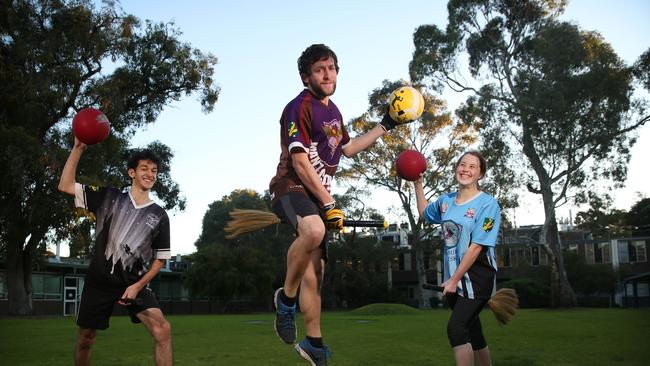 Sign up to a university club or society and you too can try out your skills on the Quidditch pitch. Picture: Brendan Francis