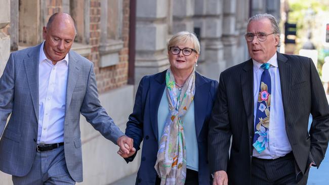 Linda Reynolds and lawyer Martin Bennett, right. Picture: Colin Murty