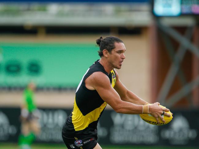 Cameron Ilett as Nightcliff V Tiwi at TIO Stadium .Pic Glenn Campbell