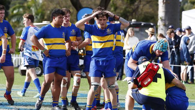 Action from the GPS first XV rugby match between Nudgee College and Toowoomba Grammar School. Photo:Tertius Pickard