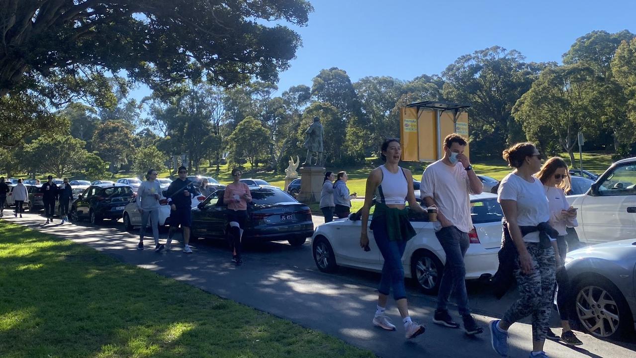 Exercisers thronged to Centennial Park on Saturday morning where it was hard to get a parking space. Picture: NRS/CJS Media