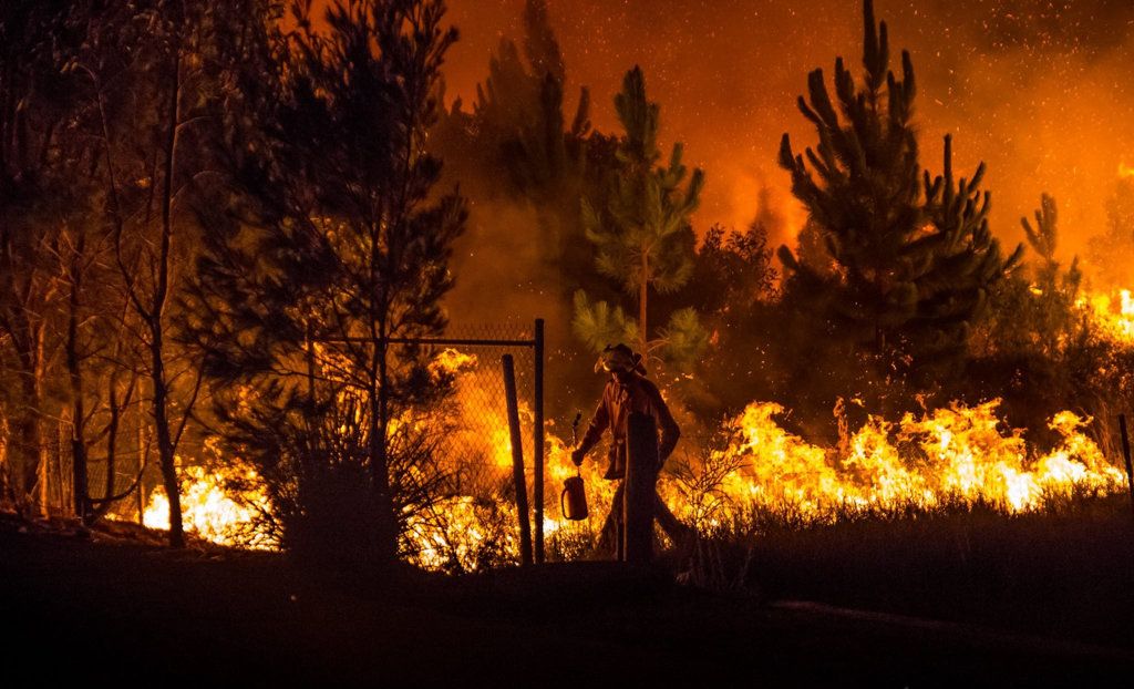 Big bushfire at Coolum, big shout the fire fighters keeping us safe. Picture: MIKE-TURGOOSE