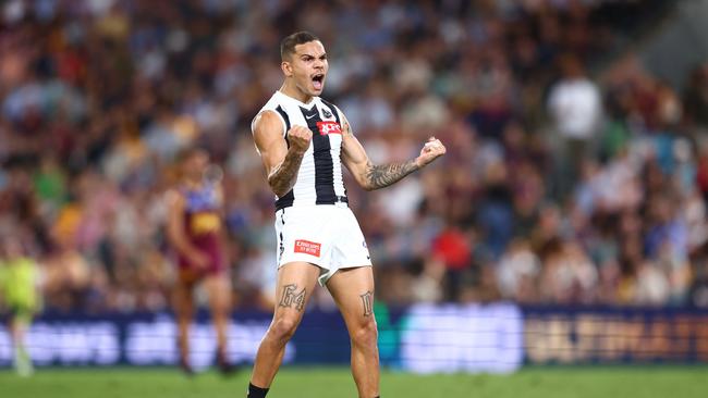 Bobby Hill celebrates a goal. Picture: Chris Hyde/AFL Photos/via Getty Images