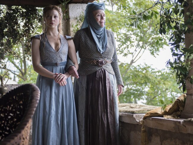 Diana Rigg with Natalie Dormer, who played her daughter in Game of Thrones. Picture: AP
