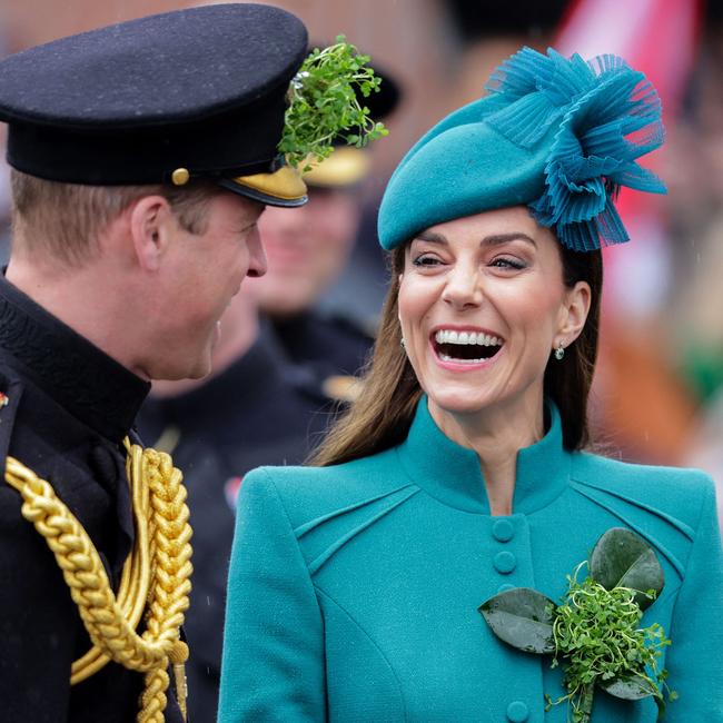 William and Kate visit the 1st Battalion Irish Guards for their St Patrick's Day Parade. Picture: Chris Jackson / POOL / AFP