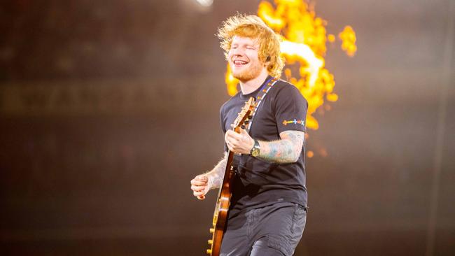 Ed Sheeran performs at Adelaide Oval.