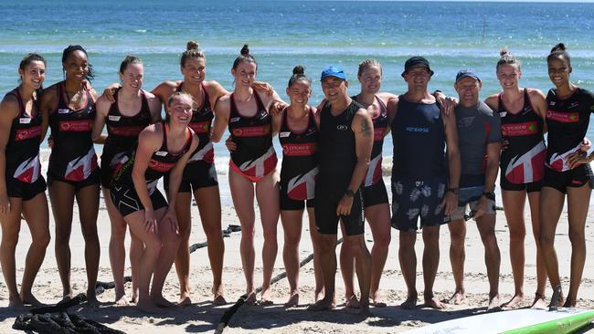 Thunderbirds training at West Beach Surf Lifesaving Club last week. Picture: Tricia Watkinson