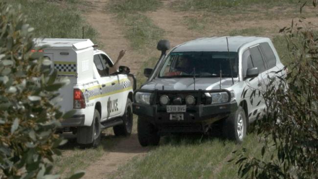 Police at the scene of a murder at Port Neill. Picture: Missing Link Media