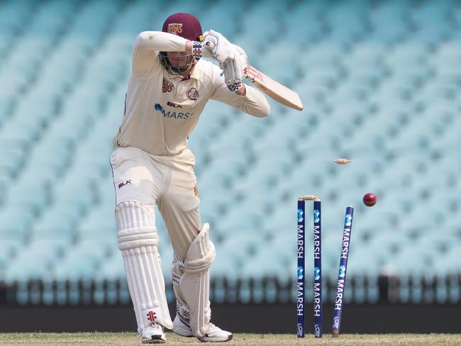 Matthew Renshaw is knocked over. Picture: AAP/Craig Golding