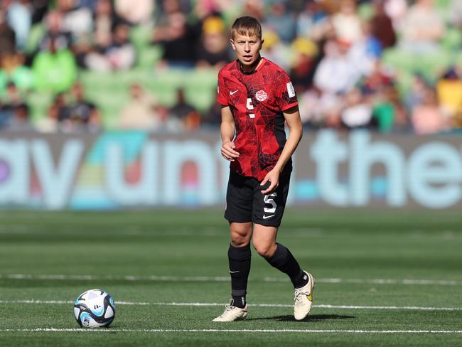 Quinn of Canada taking on Nigeria at the Women’s World Cup. Picture: Robert Cianflone/Getty Images