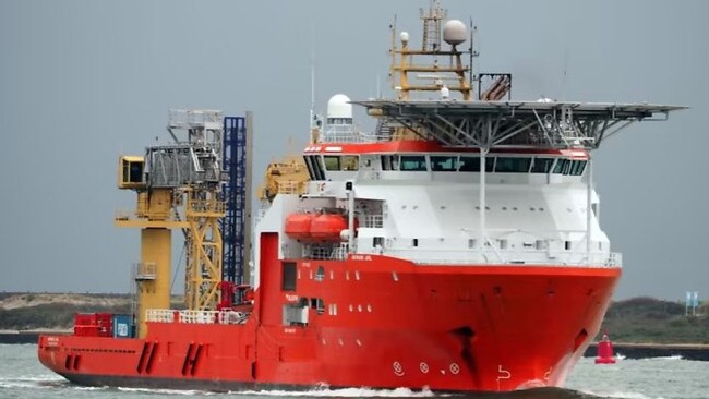 The Norwegian flagged MV Normand Jarl, procured by Australia for $110 million to be renamed Australian Defence Vessel (ADV) Guidance for RAN use. Picture: Supplied