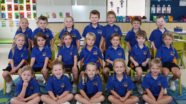 My First Year: St Augustine’s Parish Primary Prep White. Back Row: Maya, Max, Genevieve, Grayson, Sebastian, River, Kai. Middle Row: Ivy, Poppy, Isabel, Finn, Wyatt, Dylan, Minnie. Front Row: Kylie, Zigi, Andie, Malia, Mila. Picture: Glenn Hampson.