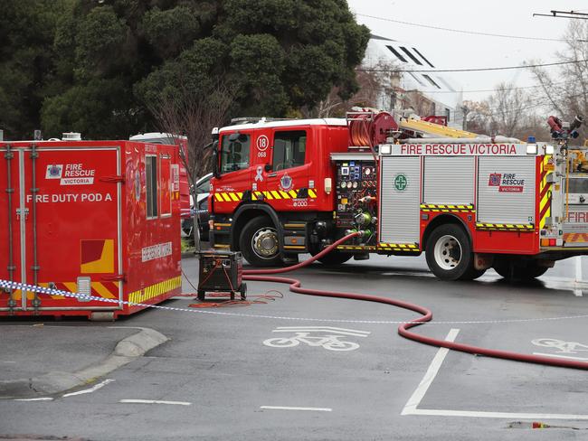 Fireys have been called to a blaze at a unit in Pascoe Vale. Picture: NCA NewsWire / David Crosling