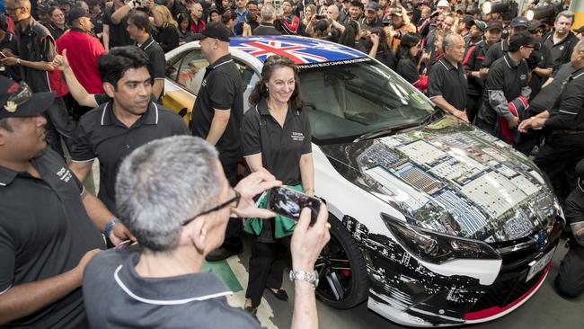 Toyota workers take photos of the last locally-made Camry. Picture: Supplied.