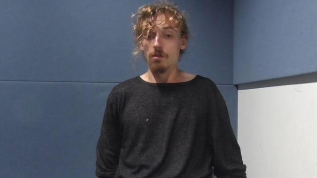 Cody Edwards in court-released footage showing his arrest in Millicent and police interview, over the death of Synamin Bell. Picture: Supplied