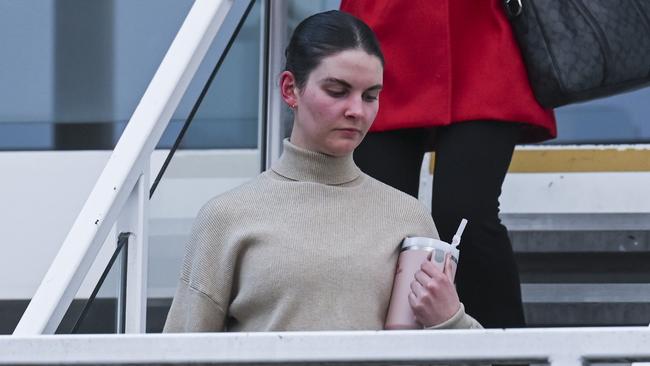 CANBERRA, Australia - NewsWire Photos - July 1, 2024: Private Mary Smithers leaves Defence Force magistrate court in Fyshwick, Canberra after being sentenced for covertly filming herself having intercourse with follow members of the army and sending the videos to a superior officer. Picture: NewsWire / Martin Ollman