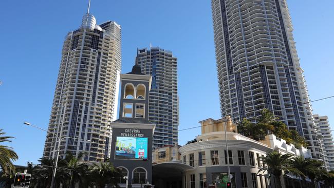 The stoush comes a day after the Bulletin revealed one of the city’s wealthiest body corporates, at the Chevron Renaissance in Surfers Paradise, was in limbo as an internal war raged. Picture: Glenn Hampson