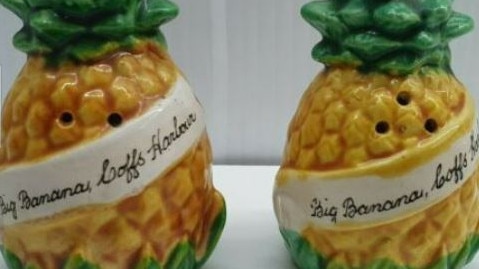 Pineapples that promote the Big Banana are among the Coffs Harbour-themed items available for purchase online.