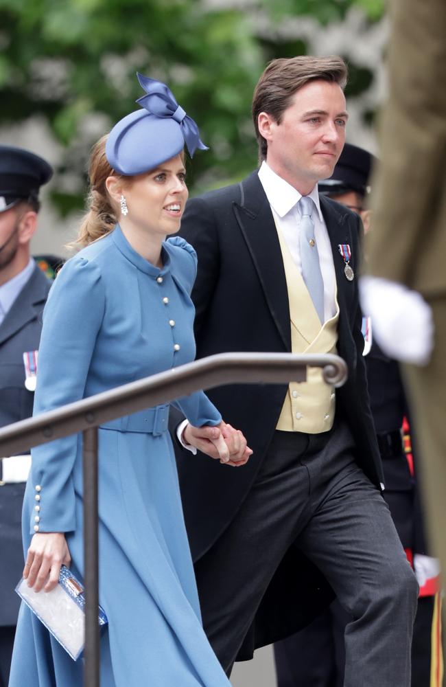 Princess Beatrice and Edoardo Mapelli Mozzi arrive at St Paul's Cathedral. Picture: Getty Images