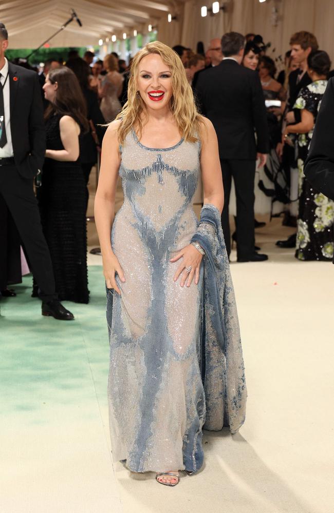 Kylie Minogue attends her first Met Gala dressed in Diesel. Picture: Getty