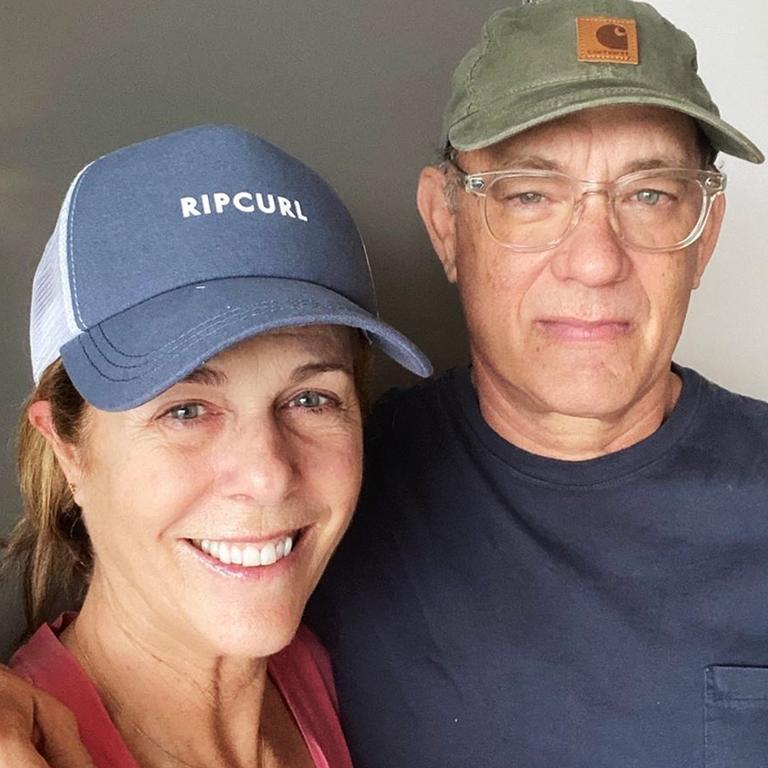 Hanks and wife Rita Wilson are both in good spirits.