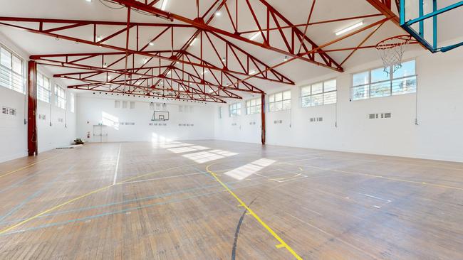 The basketball court at former Australian Army gymnasium - Building 17 - at the historic Barracks Precinct at North Head. Picture: Supplied