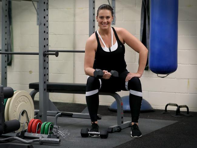 Margaux Parker is back in the gym and eating better. Picture: Jamie Hanson