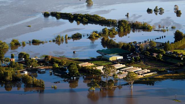 A photo shows flood damages in the Windsor and Pitt Town areas along the Hawkesbury River in Greater Sydney on March 24, 2021. (Photo by LUKAS COCH / POOL / AFP)