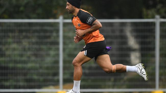 Benji Marshall at training this morning. Picture: Joel Carrett/AAP