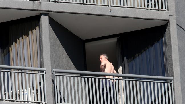 Guests in quarantine hotel, Hotel Grand Chancellor, in Brisbane. Picture: News Corp