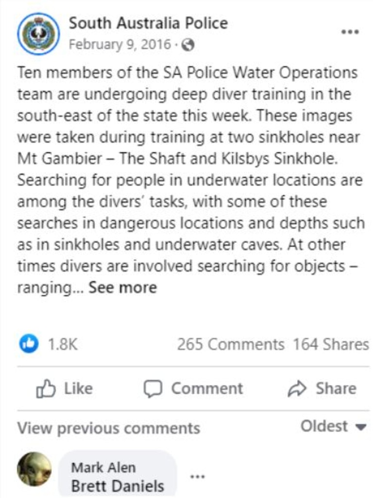Officers practised searching for people and objects underwater.