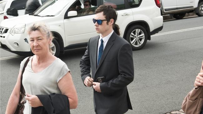 Blake William Banner outside Bega District Court with his mother and NSW Police officer Jennifer Westaway. Picture: Katrina Walsh