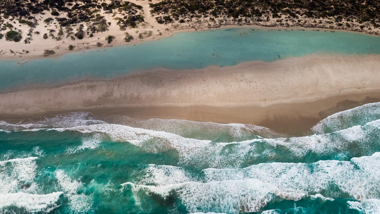 Aerial view of the Coral Coast, Western Australia. Picture: Getty