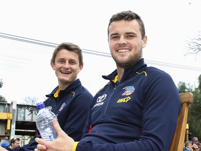 AFL - GRAND FINAL PARADE Melbourne. Matt and Brad Crouch. Picture Sarah Reed