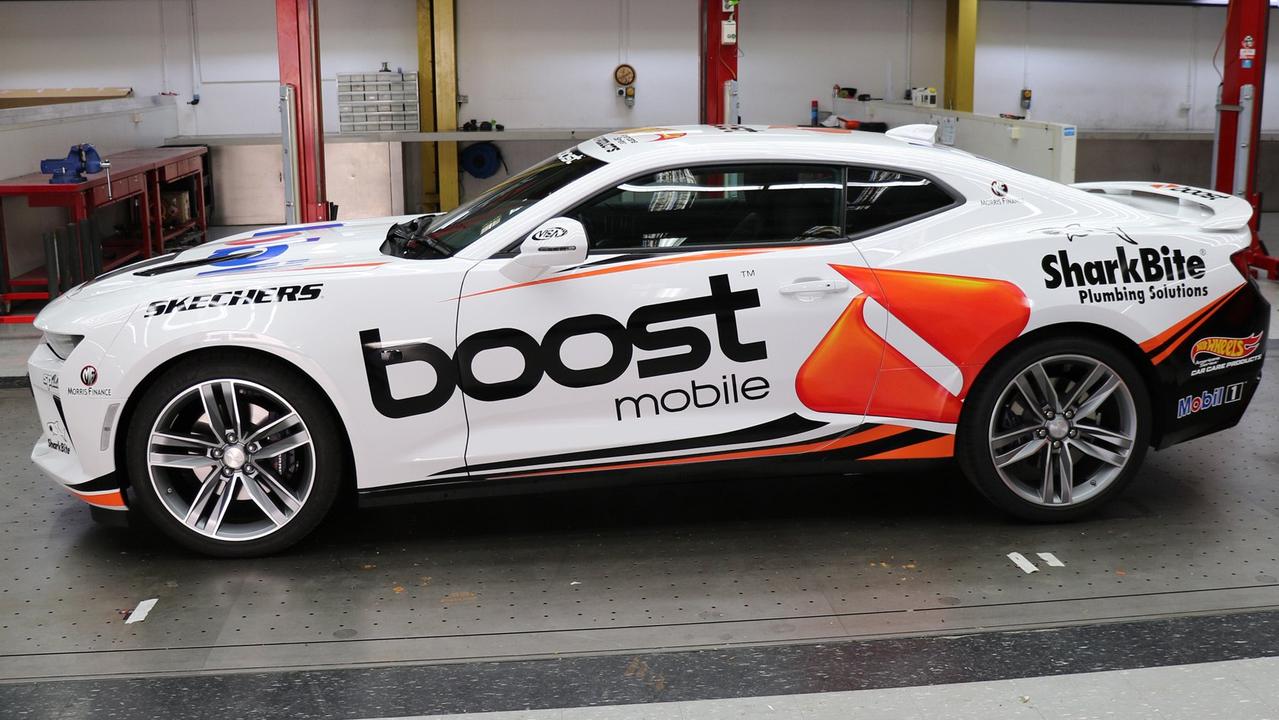 A Chevrolet Camaro wearing the team's race livery was on display at the Bathurst 1000. Pic: @officialHSV