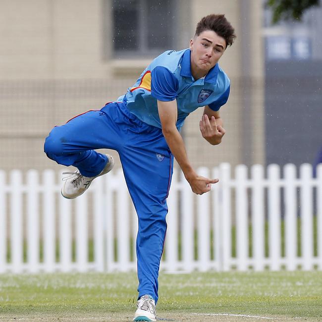 Blake Cattle put on a clinic with bat and ball against Newcastle. Picture: John Appleyard