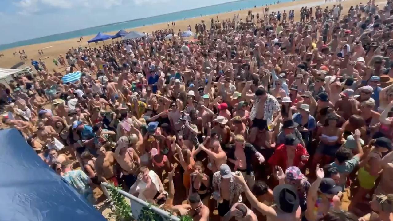 NT Police condemned the behaviour of revellers at the Sandbar dance party. Pictures: Supplied