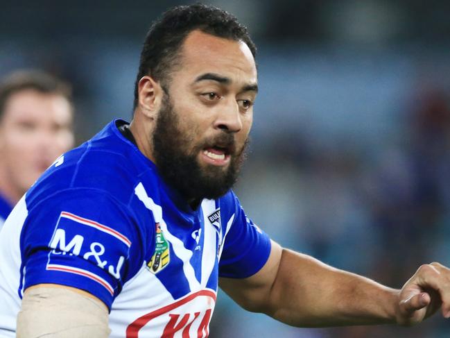 the Bulldogs' Sam Kasiano during the NRL round 17 game between the Parramatta Eels and the Canterbury Bulldogs at ANZ Stadium, Sydney. pic Mark Evans