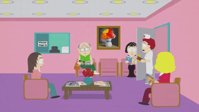 The episode, which originally aired on March 9, 2005, shows the trans character — Janet Garrison (second from left) — trying to get an abortion simply because they have not menstruated. Comedy Central