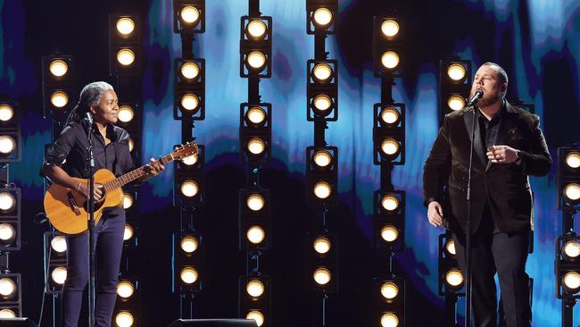 She was joined by country music star Luke Combs to perform her 1988 hit song Fast Car. Picture: Kevin Winter/Getty Images for The Recording Academy