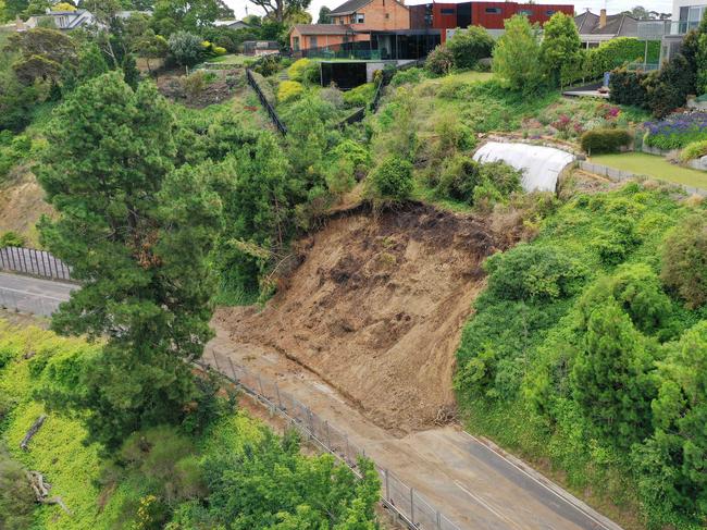 Deviation Road between Fyansford and Geelong West/Newtown. Deviation Rd is still closed while a landslip is cleaned up and stabalised. Picture: Alan Barber