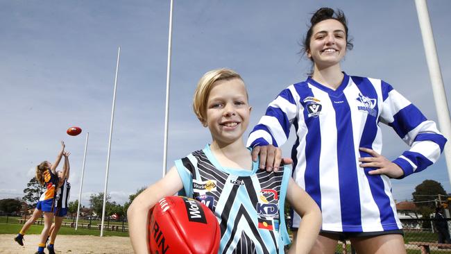 Junior country footballer representatives Alexandra and Jaska welcome the changes to country footy governance. Picture: David Caird