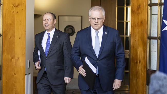 Prime Minister Scott Morrison (right) and Treasurer Josh Frydenberg are preparing to hand down the federal budget next week. NCA NewsWire/Gary Ramage