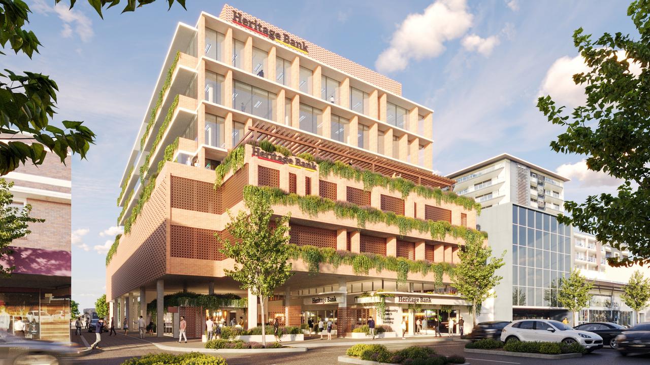 An artist's concept design for Heritage Bank and People's Choice's new Toowoomba headquarters on Ruthven Street.