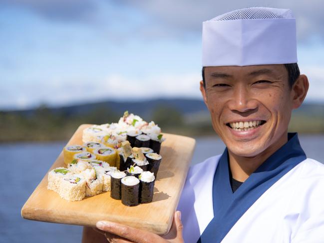 Masaaki Koyama of Masaaki’s Sushi, Geeveston. Picture: ROB BURNETT/Tourism Tasmania