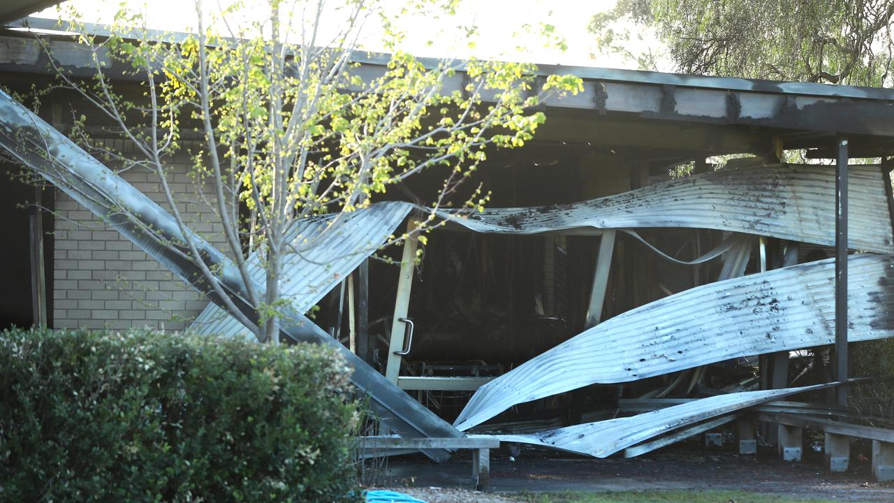 The fire significant damage to the Hendy St Northern Bay school campus, with plans for the rebuild still uncertain. Picture: Alison Wynd