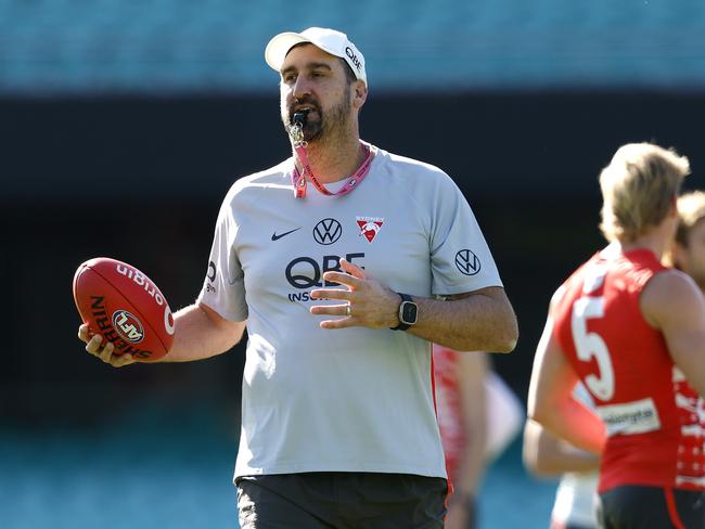 Cox remains confident that the changes he’s made to the Swans’ system will eventually pay off. Picture: Phil Hillyard