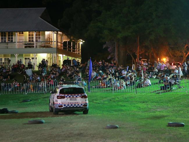 Crowds at the Mt Gravatt Showgrounds following the incident. Picture: Sarah Marshall/AAP